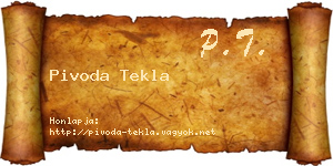 Pivoda Tekla névjegykártya